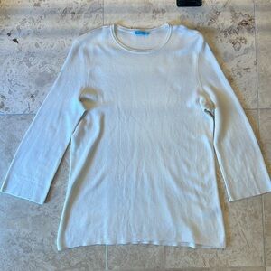 JMcLaughlin cream‎ colored cotton modal blend top size small.